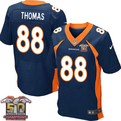 Men's Elite Demaryius Thomas Super Bowl 50 Champions Nike Jersey Navy Blue Alternate - #88 NFL Denver Broncos